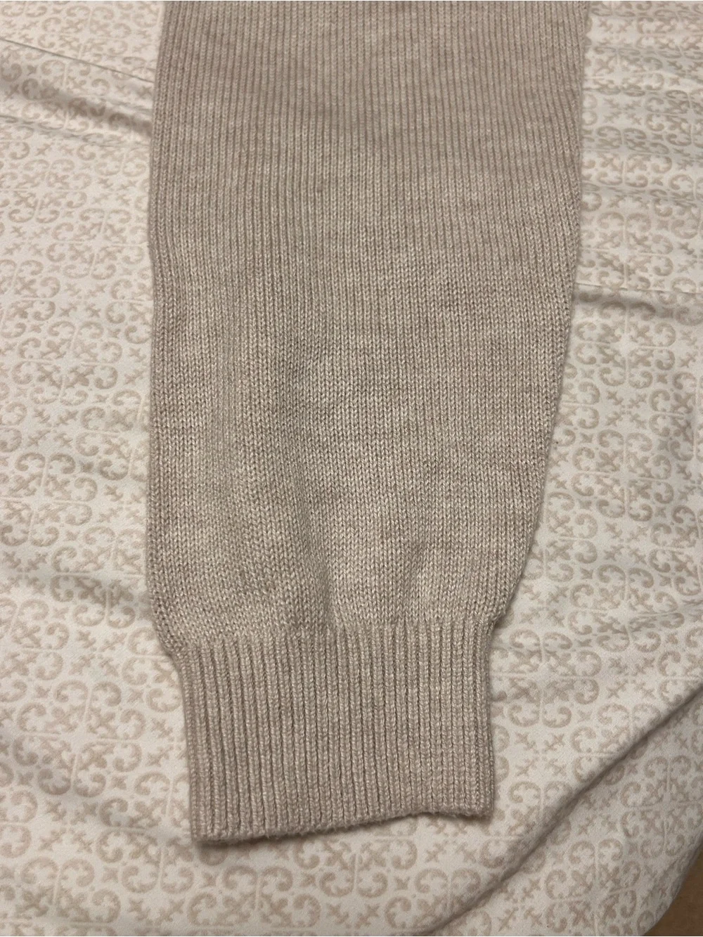 Van Heusen Men’s Zip-Neck Cable Knit Sweater in Light Beige